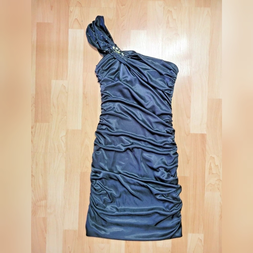 Le Chateau embellished one shoulder dress